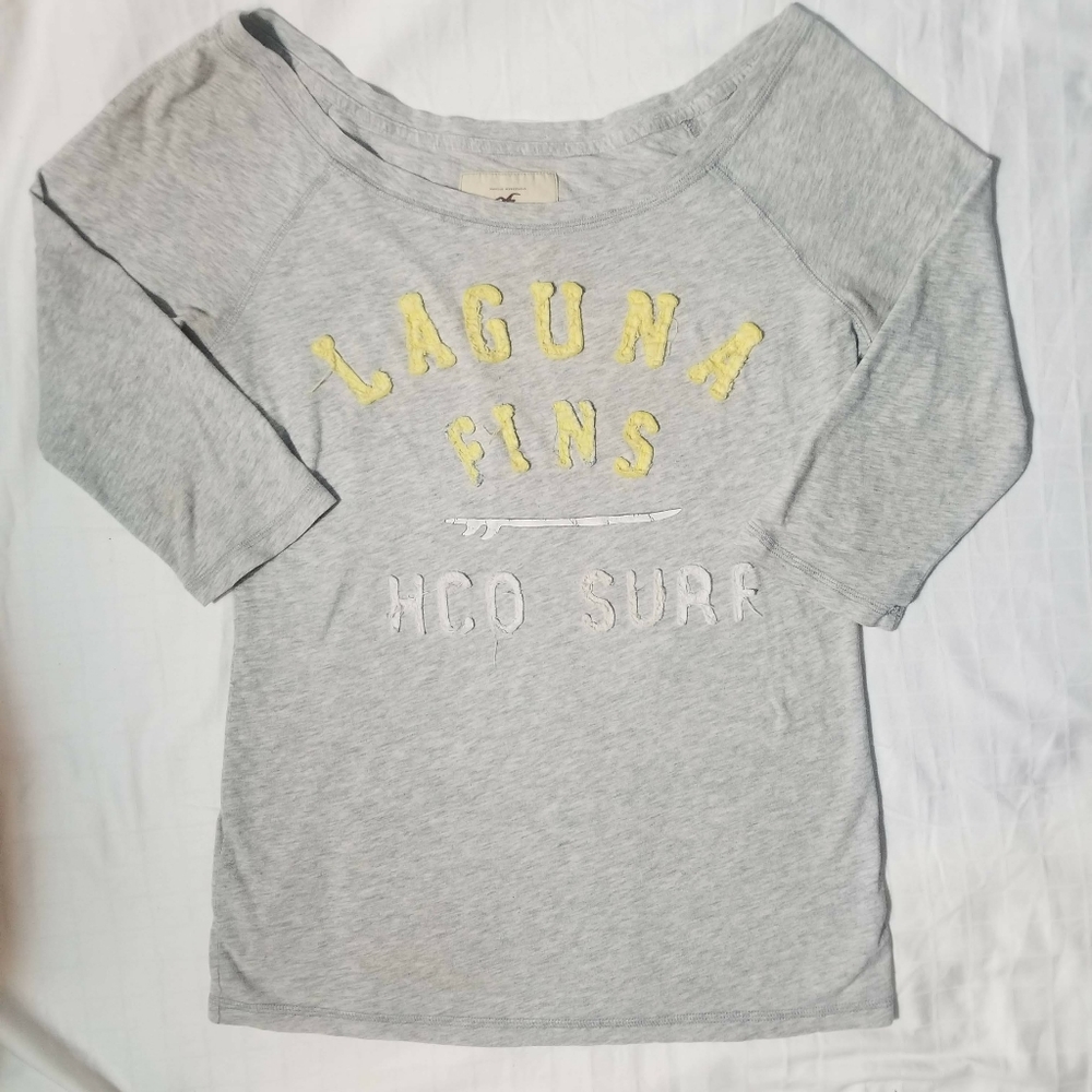 SALE Hollister 3/4 length sleeve Gray Laguna Tee